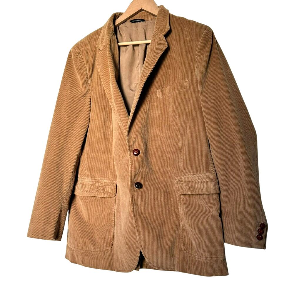JONATHAN EDWARDS‎ Men's 44L Tan Corduroy Blazer Club Jacket Sport Coat Vintage